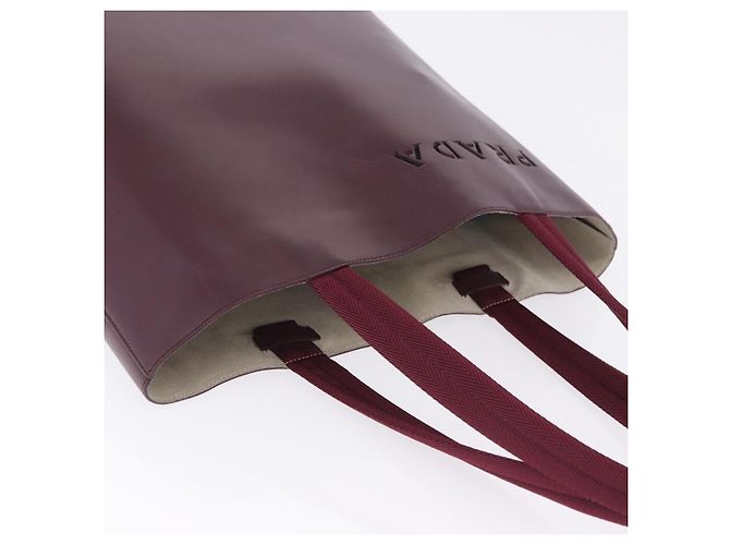 PRADA Tote Bag aus Leder weinrot Auth 201318 Bordeaux - Ansicht 8
