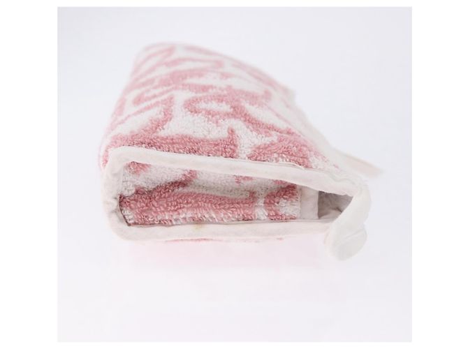 Pouch Christian Dior Trotter Canvas Pile Pink Auth 203042 Rosa - vista 5
