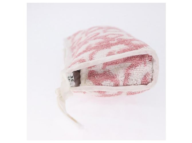 Pouch Christian Dior Trotter Canvas Pile Pink Auth 203042 Rosa - vista 7