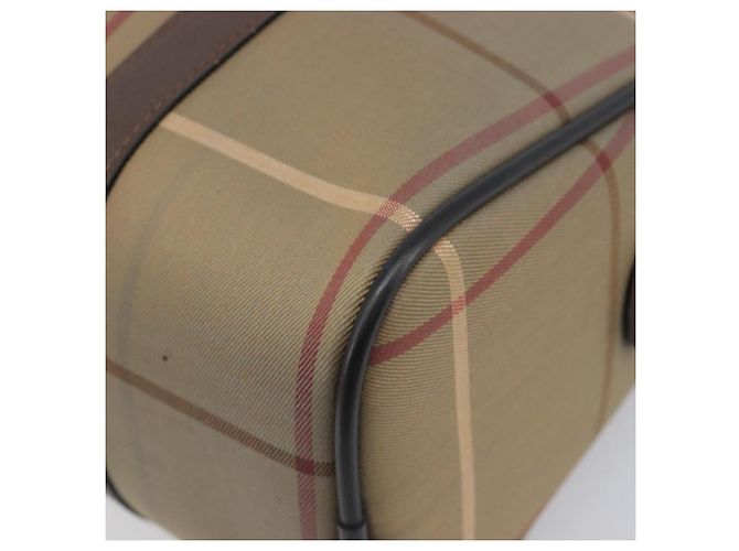 Borsa a mano Burberrys Nova Check Canvas Beige Gold Tone Auth ka6111 - vista 11
