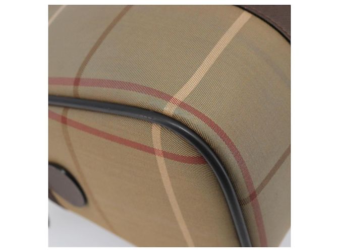 Borsa a mano Burberrys Nova Check Canvas Beige Gold Tone Auth ka6111 - vista 12