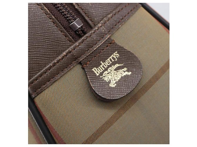 Borsa a mano Burberrys Nova Check Canvas Beige Gold Tone Auth ka6111 - vista 15