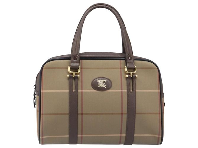 Borsa a mano Burberrys Nova Check Canvas Beige Gold Tone Auth ka6111 - vista 2