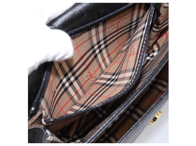 Borsa a tracolla Burberrys in pelle nera e oro Auth 203404 Nero D'oro - vista 20