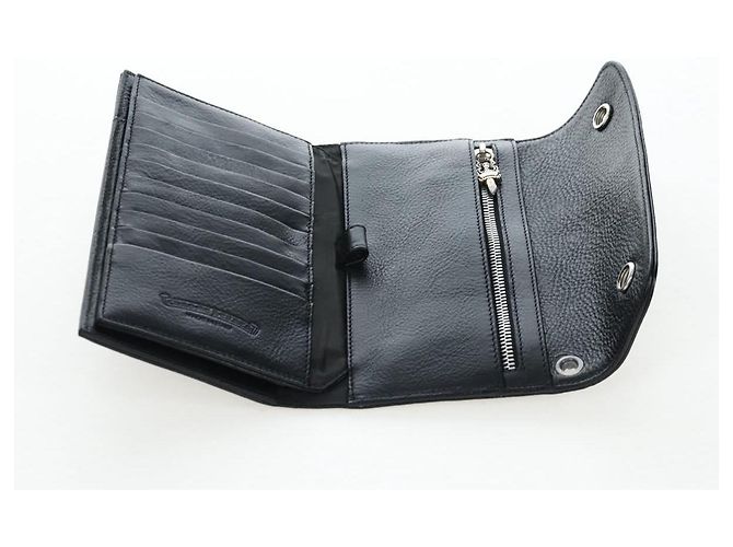 Chrome Hearts Wave Wallet Leder Schwarz Authentisch mr2894SM - Ansicht 18