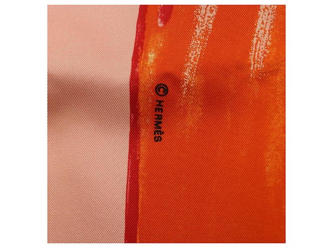 Hermès HERMES Carre 90 Foulard di Seta "Smiles in Third millenary" Rosa Auth 200117M - vista 12