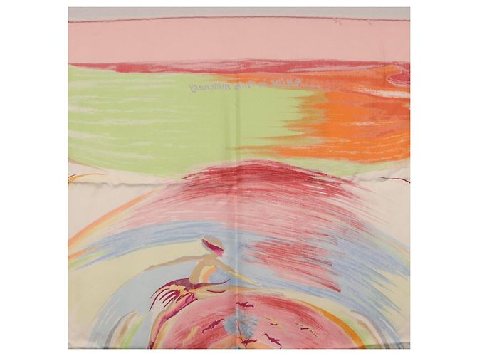 Hermès HERMES Carre 90 Foulard di Seta "Smiles in Third millenary" Rosa Auth 200117M - vista 15