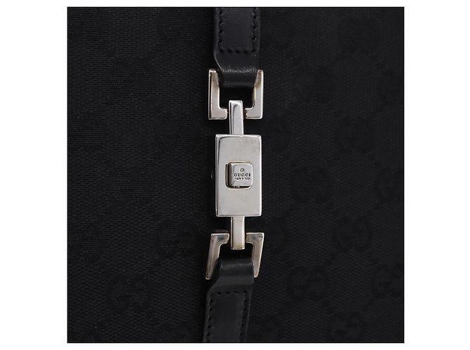 Borsa GUCCI GG Canvas Jackie Nero Argento 002 1073 Auth ka6140A - vista 19