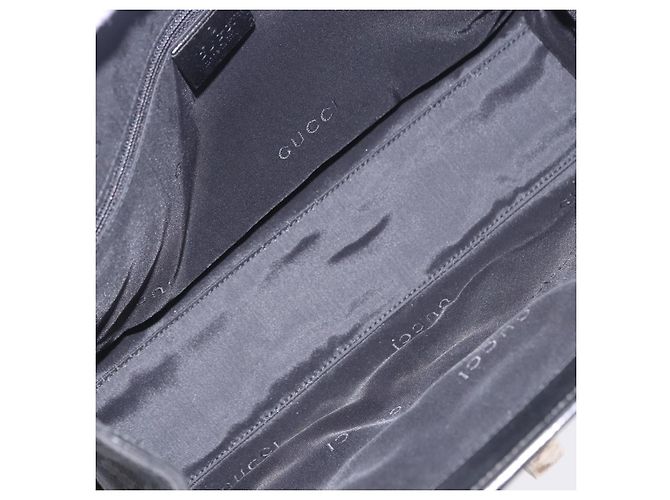 Borsa GUCCI GG Canvas Jackie Nero Argento 002 1073 Auth ka6140A - vista 21