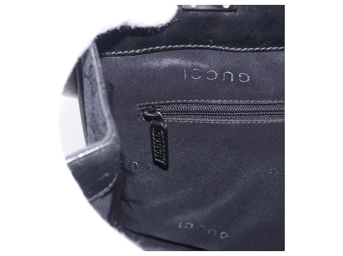 Borsa GUCCI GG Canvas Jackie Nero Argento 002 1073 Auth ka6140A - vista 24