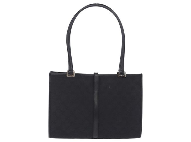 Borsa GUCCI GG Canvas Jackie Nero Argento 002 1073 Auth ka6140A - vista 3