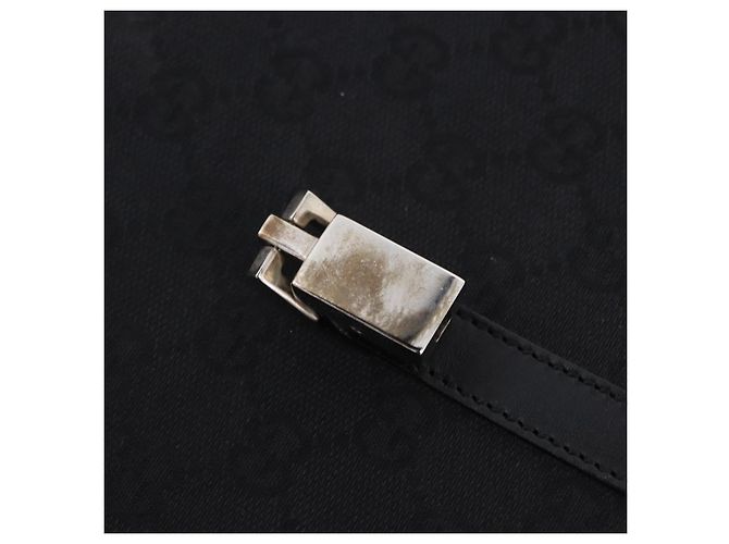 Borsa GUCCI GG Canvas Jackie Nero Argento 002 1073 Auth ka6140A - vista 30