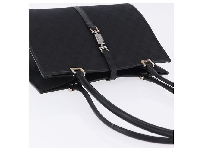 Borsa GUCCI GG Canvas Jackie Nero Argento 002 1073 Auth ka6140A - vista 7