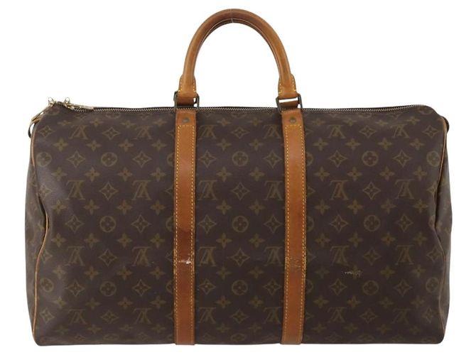 LOUIS VUITTON Monogram Keepall 50 Boston Bag M41426 LV Auth 200270 Monogramma - vista 3