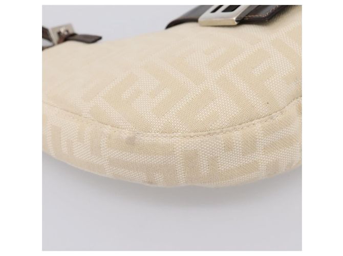 Borsa a tracolla FENDI Zucca Canvas Mamma Baguette Beige Silver Auth 203140V Argento - vista 11