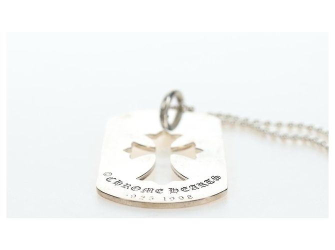 Collana Large Dog Tag Chrome Hearts metallo Silver Auth mr2897SAM Argento - vista 14