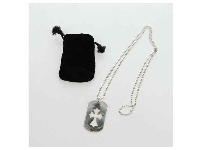 Collana Large Dog Tag Chrome Hearts metallo Silver Auth mr2897SAM Argento - vista 15