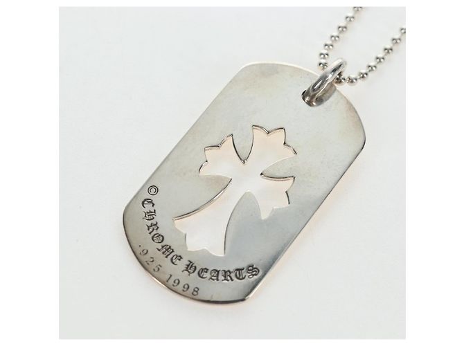 Collana Large Dog Tag Chrome Hearts metallo Silver Auth mr2897SAM Argento - vista 3