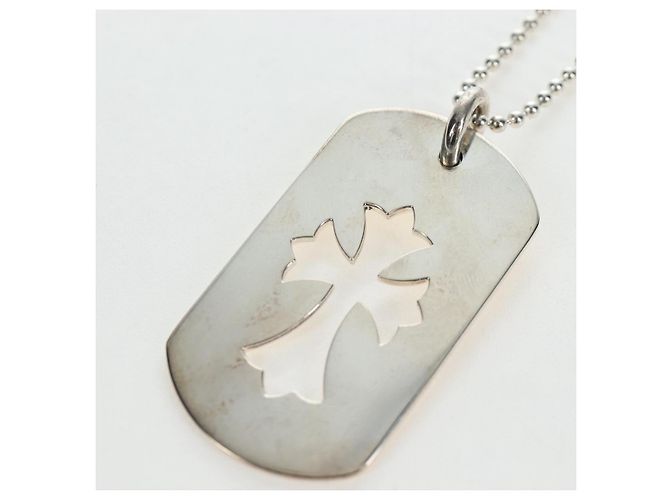 Collana Large Dog Tag Chrome Hearts metallo Silver Auth mr2897SAM Argento - vista 8