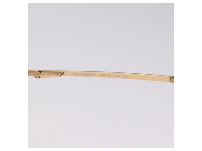 CHANEL CC randlose Strass-Sonnenbrille Metall Brown CC Auth am12569M Braun - Ansicht 14