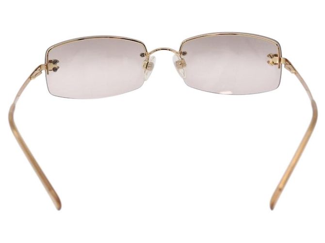 CHANEL CC randlose Strass-Sonnenbrille Metall Brown CC Auth am12569M Braun - Ansicht 3