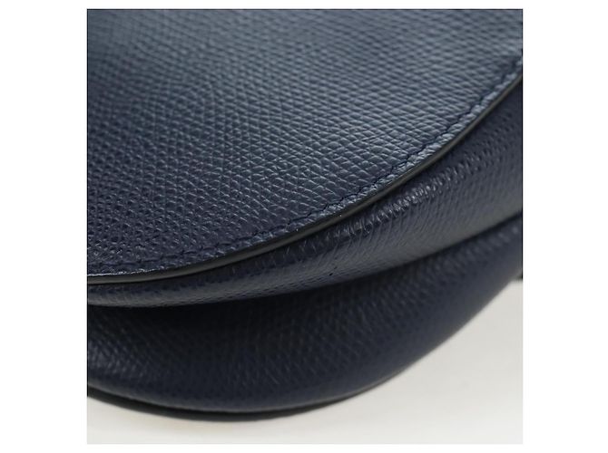 Borsa a tracolla Christian Dior Saddle in pelle 2way Navy Gold Auth 203000V D'oro Blu navy - vista 21