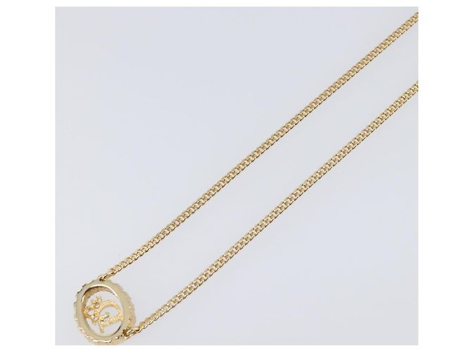Collana Christian Dior metallo Gold Tone Auth SW2795V - vista 10