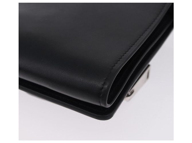 Borsa a pochette VERSACE in pelle nera e argento Auth 200703V Nero - vista 12