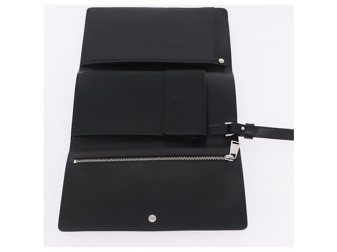 Borsa a pochette VERSACE in pelle nera e argento Auth 200703V Nero - vista 14