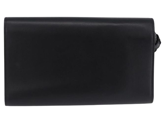 Borsa a pochette VERSACE in pelle nera e argento Auth 200703V Nero - vista 3