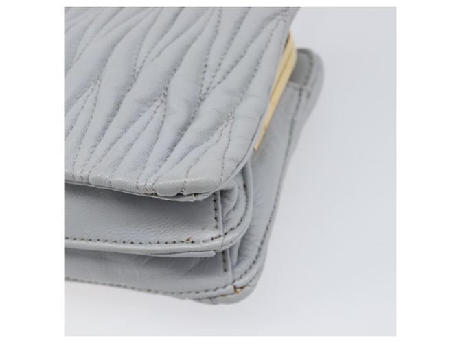 Borsa a tracolla Miu Miu Matelassé in pelle azzurro oro autentica 199398M D'oro Blu chiaro - vista 10