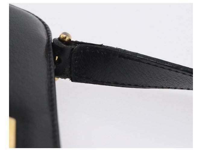 Borsa a tracolla Salvatore Ferragamo Gancini in pelle nera e oro Auth 201321 Nero - vista 10