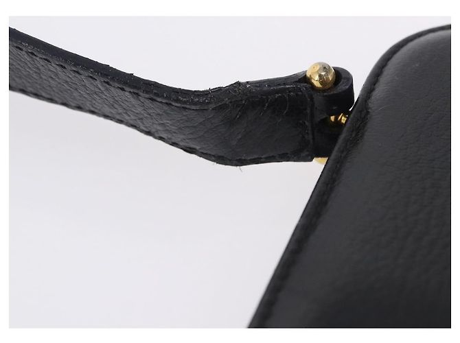 Borsa a tracolla Salvatore Ferragamo Gancini in pelle nera e oro Auth 201321 Nero - vista 11