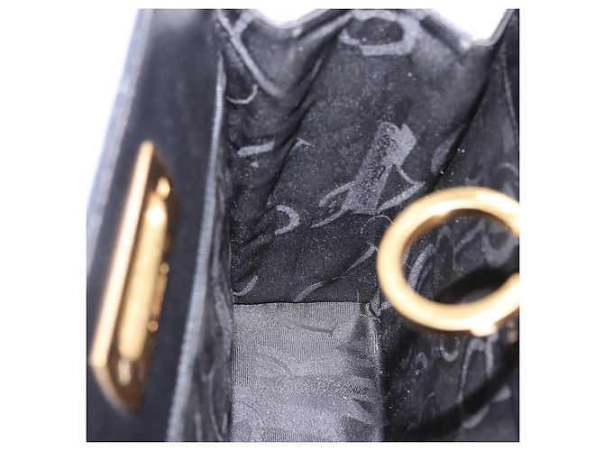 Borsa a tracolla Salvatore Ferragamo Gancini in pelle nera e oro Auth 201321 Nero - vista 22