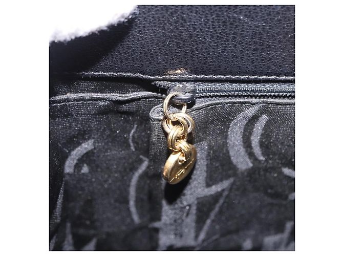 Borsa a tracolla Salvatore Ferragamo Gancini in pelle nera e oro Auth 201321 Nero - vista 24
