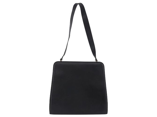Borsa a tracolla Salvatore Ferragamo Gancini in pelle nera e oro Auth 201321 Nero - vista 3