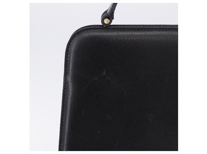 Borsa a tracolla Salvatore Ferragamo Gancini in pelle nera e oro Auth 201321 Nero - vista 4