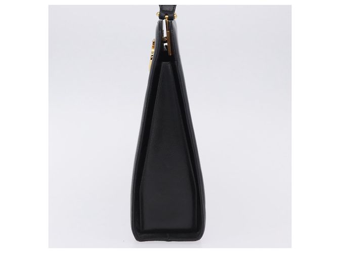 Borsa a tracolla Salvatore Ferragamo Gancini in pelle nera e oro Auth 201321 Nero - vista 5