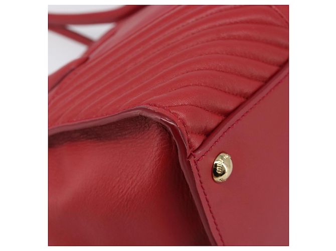 Saco Tote Miu Miu em couro 2 vias vermelho tom dourado Auth ka6072A - vista 14