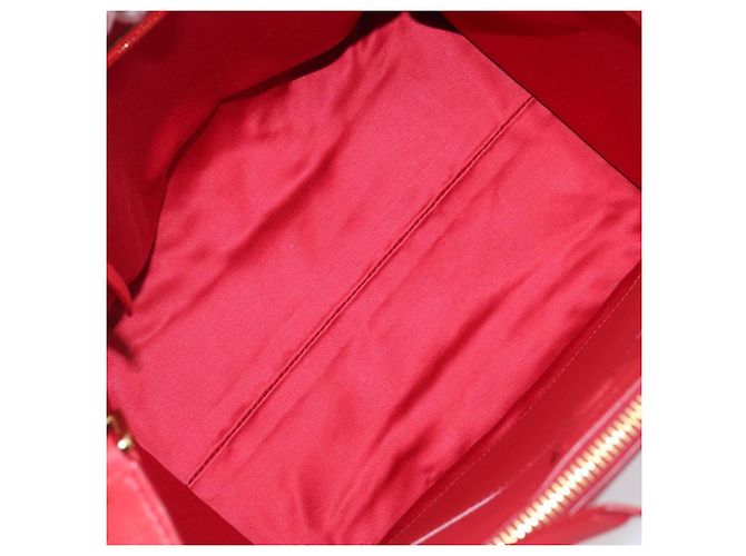 Saco Tote Miu Miu em couro 2 vias vermelho tom dourado Auth ka6072A - vista 19