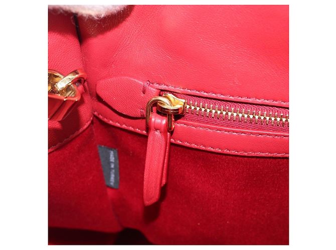 Saco Tote Miu Miu em couro 2 vias vermelho tom dourado Auth ka6072A - vista 22