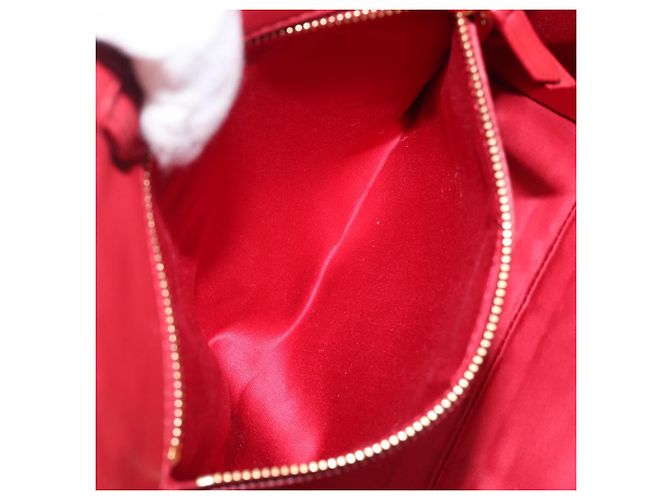 Saco Tote Miu Miu em couro 2 vias vermelho tom dourado Auth ka6072A - vista 23