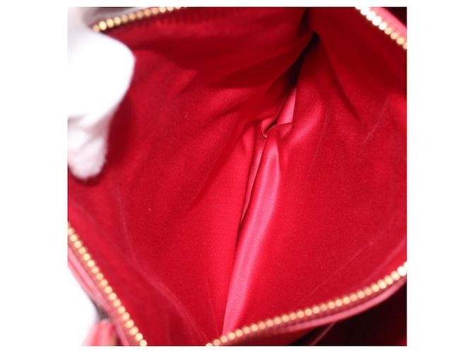 Saco Tote Miu Miu em couro 2 vias vermelho tom dourado Auth ka6072A - vista 26