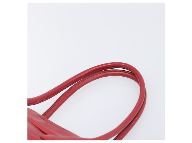 Saco Tote Miu Miu em couro 2 vias vermelho tom dourado Auth ka6072A - vista 8