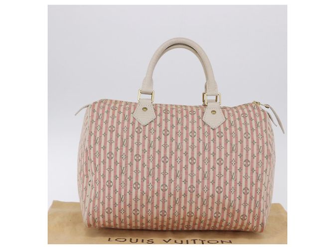 Borsa a mano LOUIS VUITTON Mini Lin Croisette Speedy 30 Rosa M95501 LV Auth 200729A - vista 28