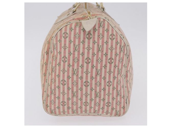 Borsa a mano LOUIS VUITTON Mini Lin Croisette Speedy 30 Rosa M95501 LV Auth 200729A - vista 6