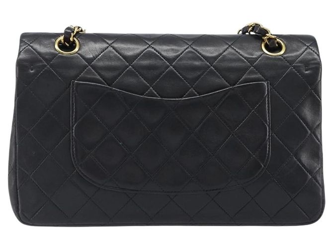 Borsa a tracolla CHANEL Chain Matelasse 25 in pelle d'agnello nera e oro CC Auth 200542SAM Nero D'oro - vista 3