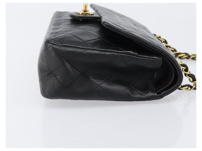 Borsa a tracolla CHANEL Chain Matelasse 25 in pelle d'agnello nera e oro CC Auth 200542SAM Nero D'oro - vista 4