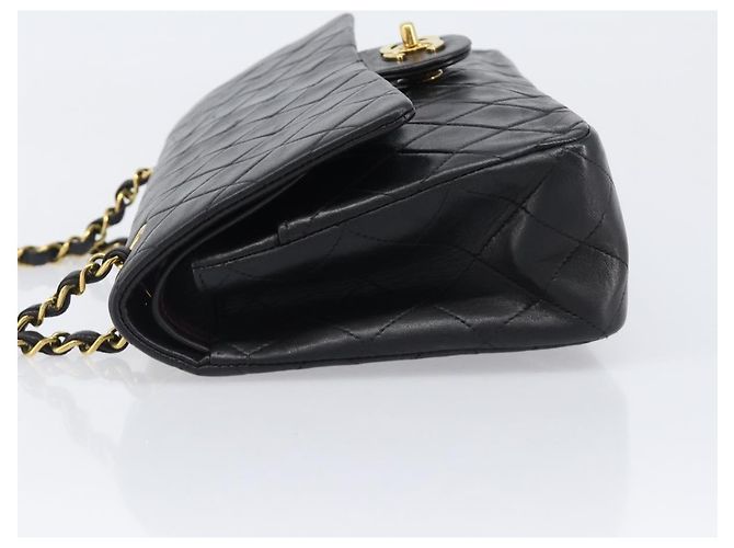 Borsa a tracolla CHANEL Chain Matelasse 25 in pelle d'agnello nera e oro CC Auth 200542SAM Nero D'oro - vista 5