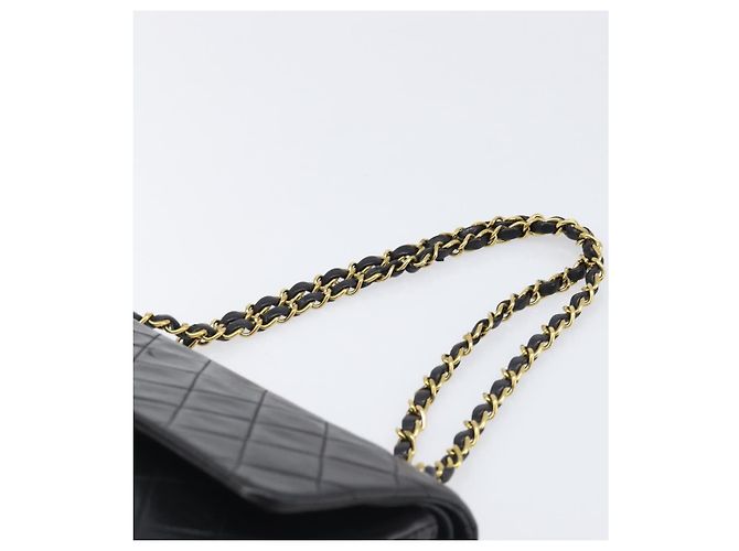 Borsa a tracolla CHANEL Chain Matelasse 25 in pelle d'agnello nera e oro CC Auth 200542SAM Nero D'oro - vista 8